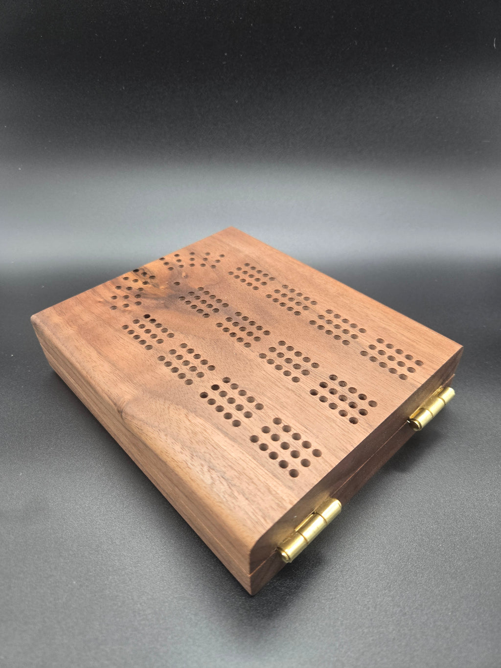 Black Walnut Travel Cribbage Board